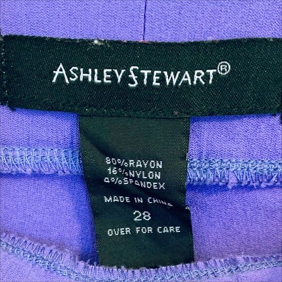Ashley Stewart Purple Stretch Power Twill Pull-On Trousers Pants Plus Size 28 4X - Picture 4 of 8